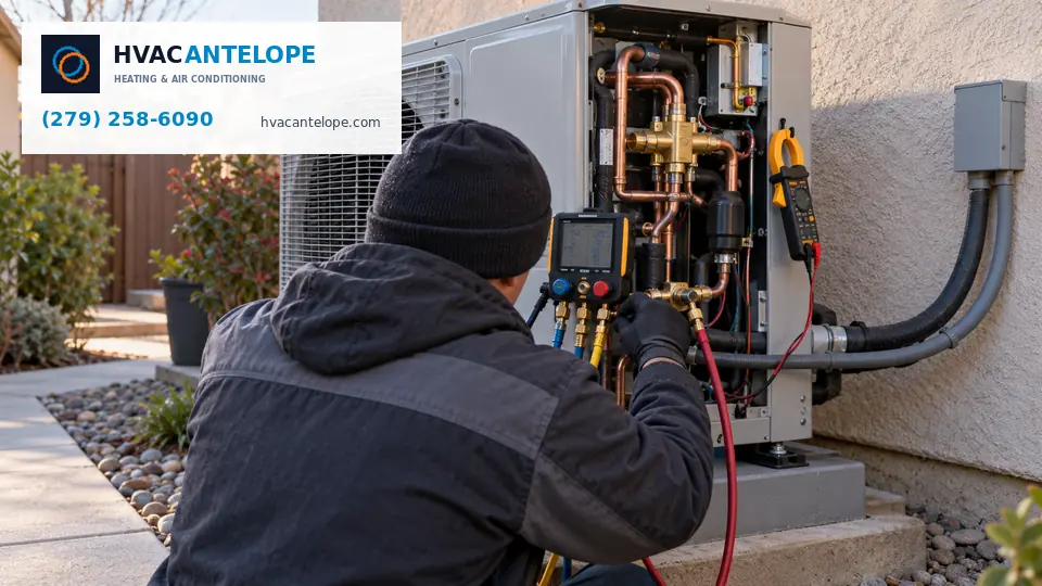 Heat pump service at an Antelope California property